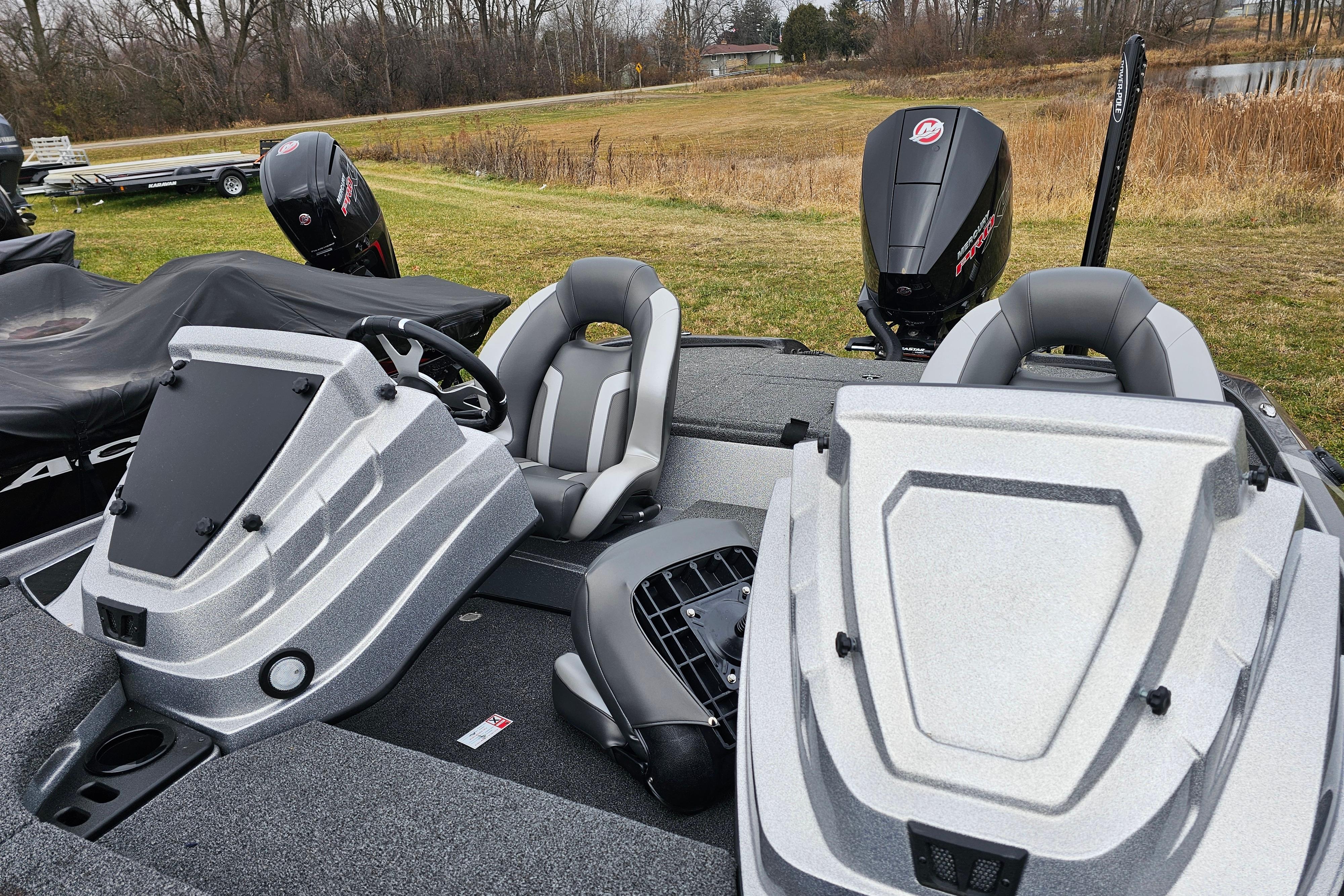 2025 Nitro Z18 Pro boat with dual seats and modern dashboard design.