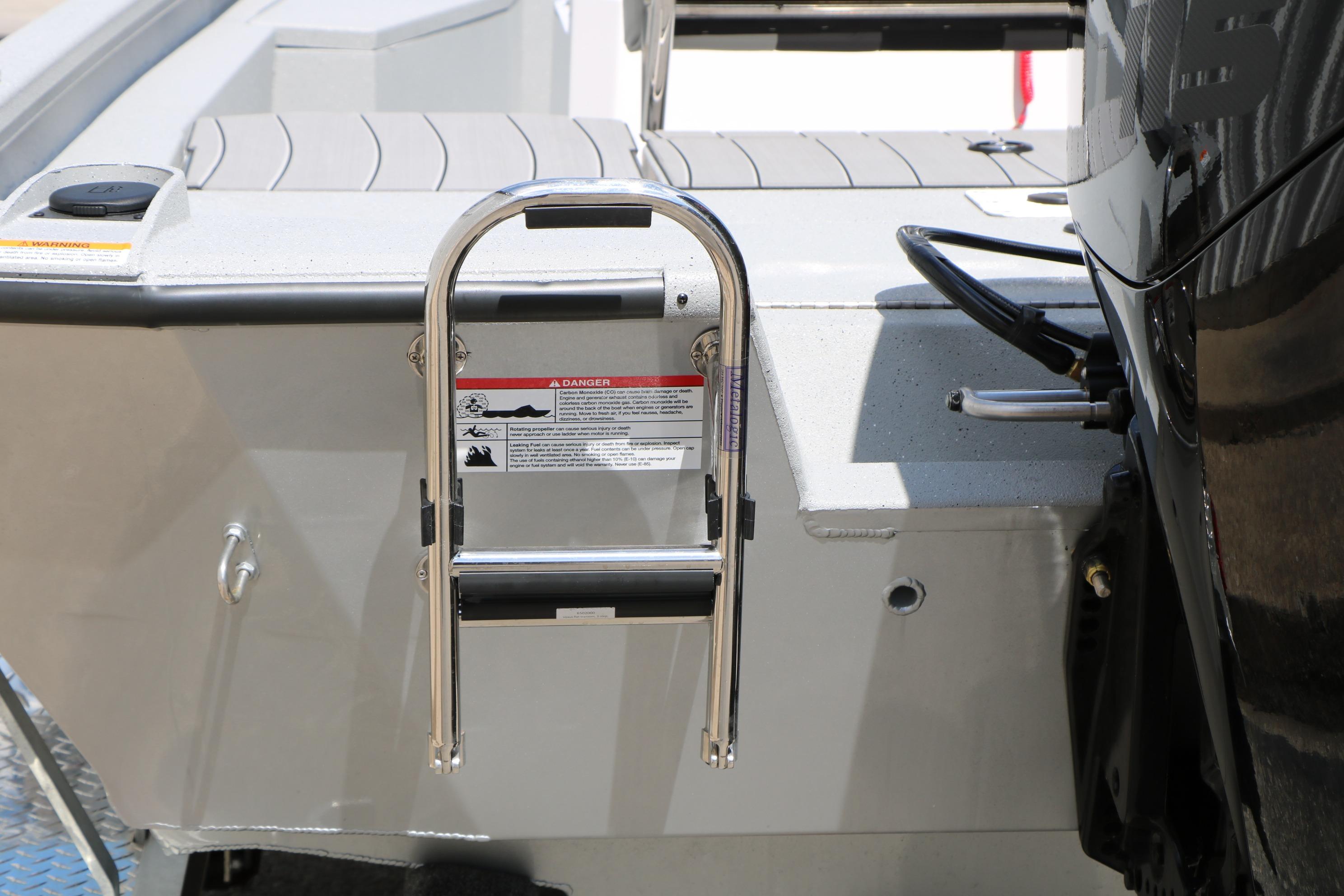 2026 Vexus Defender 201 boat ladder and stern detail.