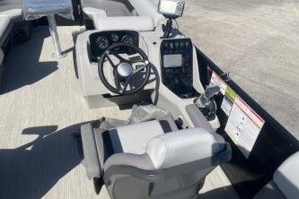 2026 Princecraft Vectra 23 L boat interior with steering wheel and control panel.