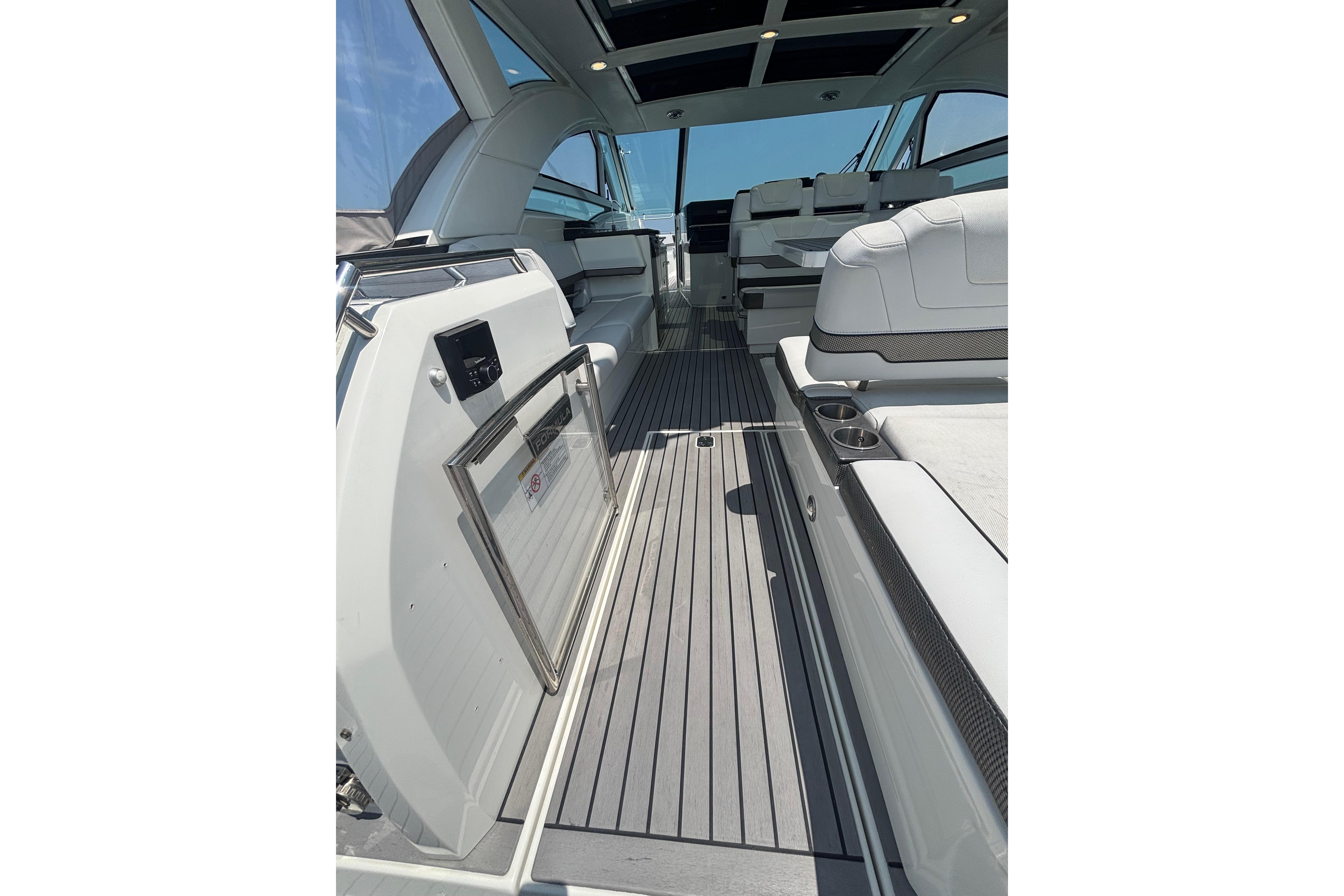 2019 Formula 430 Super Sport Crossover interior with sleek seating and modern design.