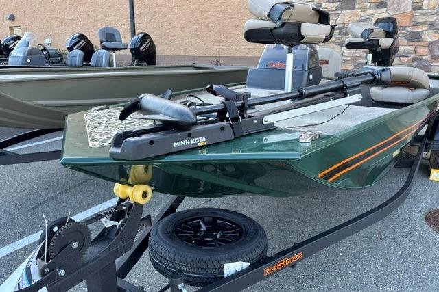 2026 Tracker Bass Tracker Classic Limited boat with Minn Kota trolling motor on trailer.
