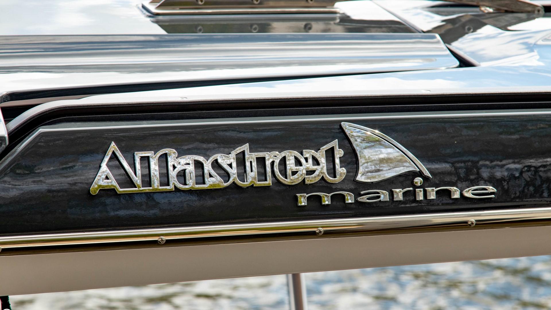 2023 Alfastreet 21 Open boat logo on sleek black surface.