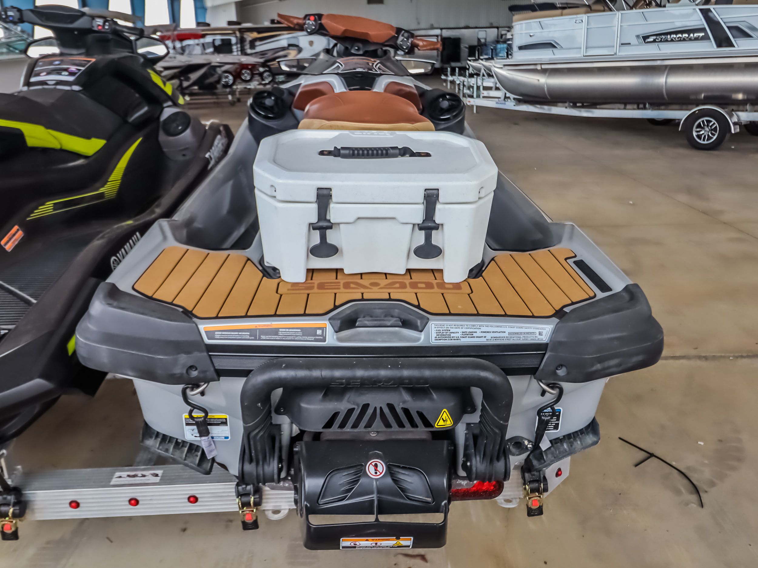 2018 Sea-Doo GTX300 jet ski in a storage facility.