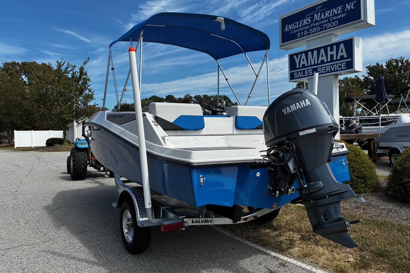 2026 Starcraft SV 16 OB boat with Yamaha motor at Anglers Marine NC dealership.