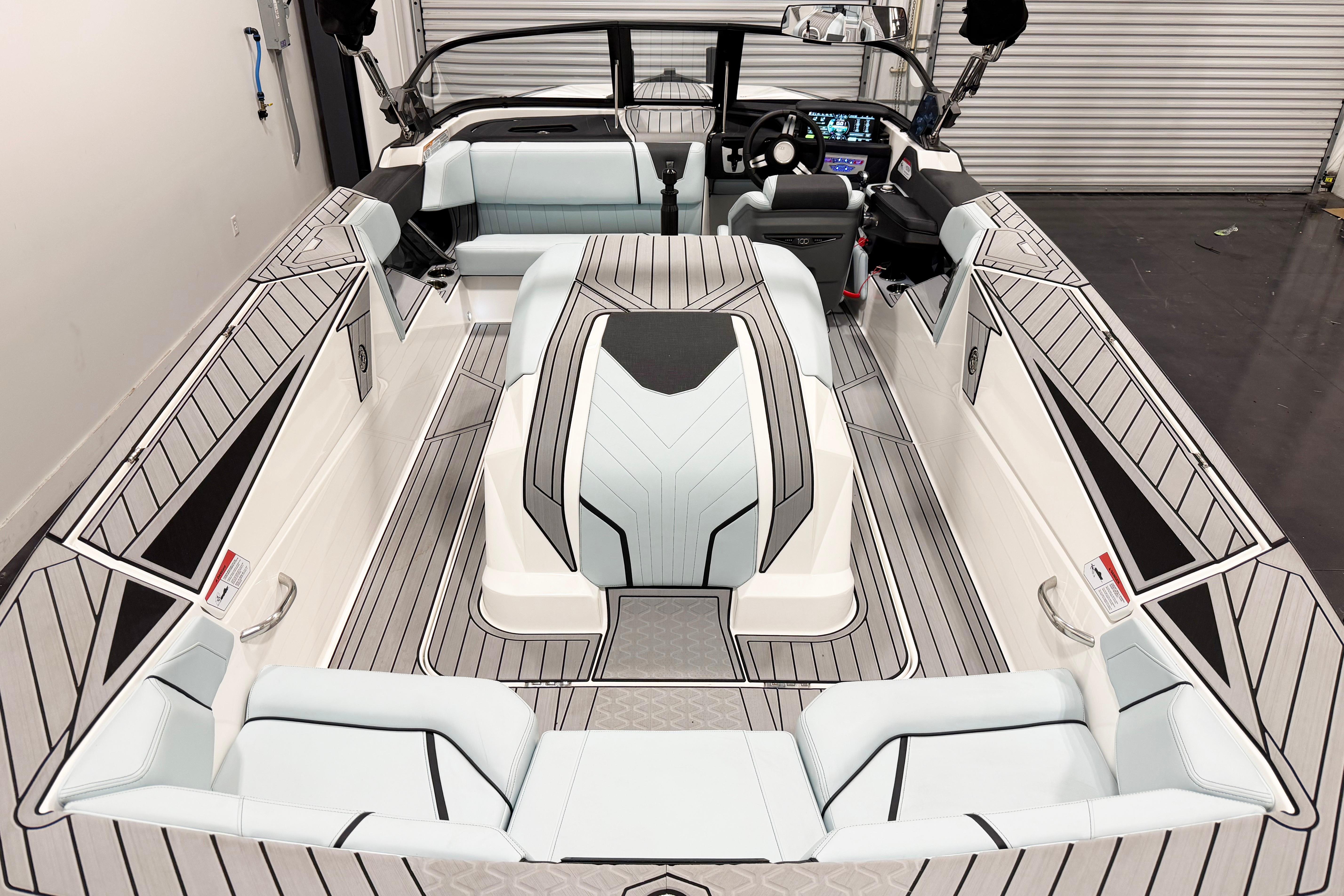 2025 Nautique Ski Nautique boat interior with sleek, modern design and comfortable seating.