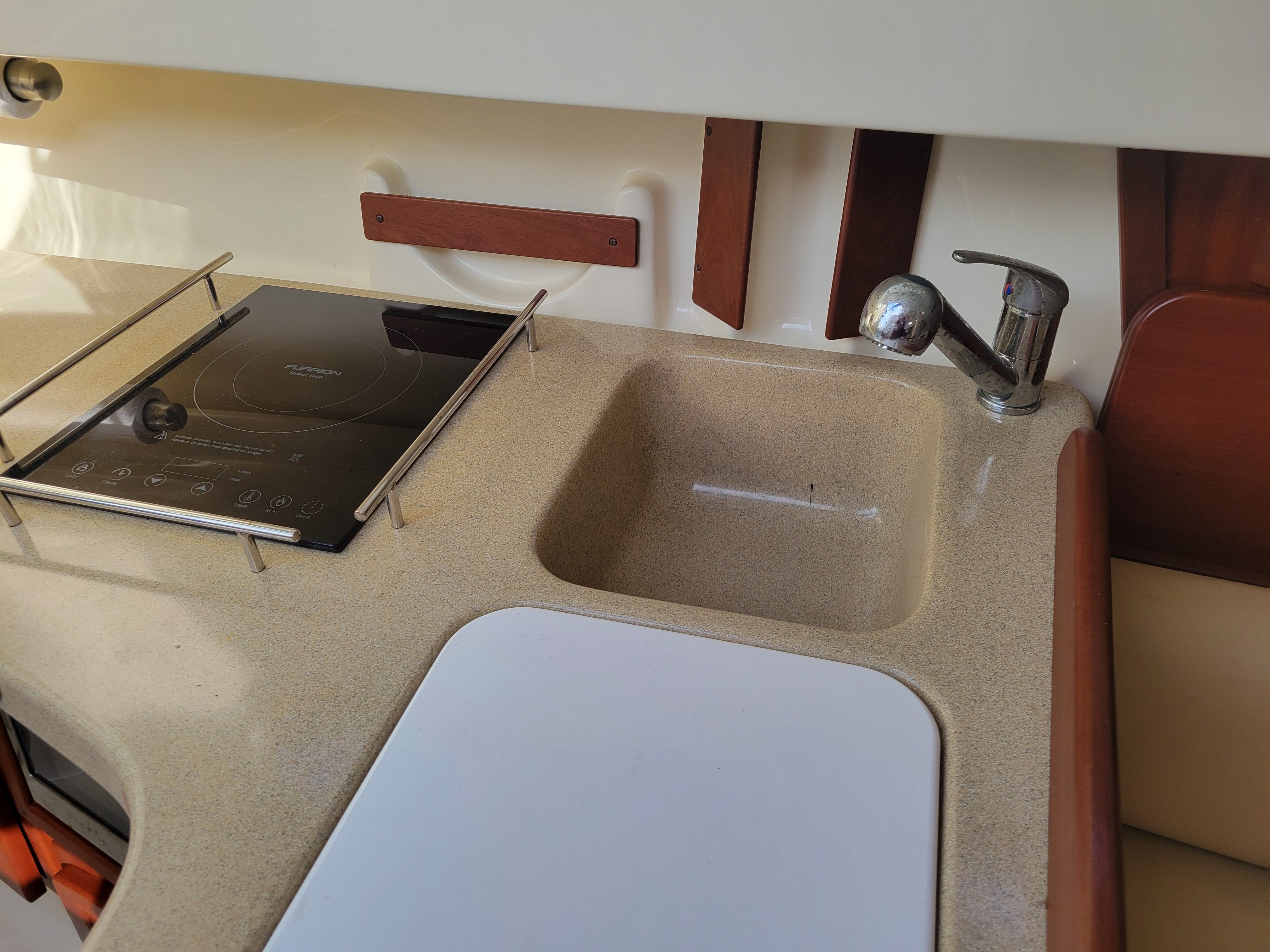 Galley area of a 2018 Hake Seaward 26 RK yacht.