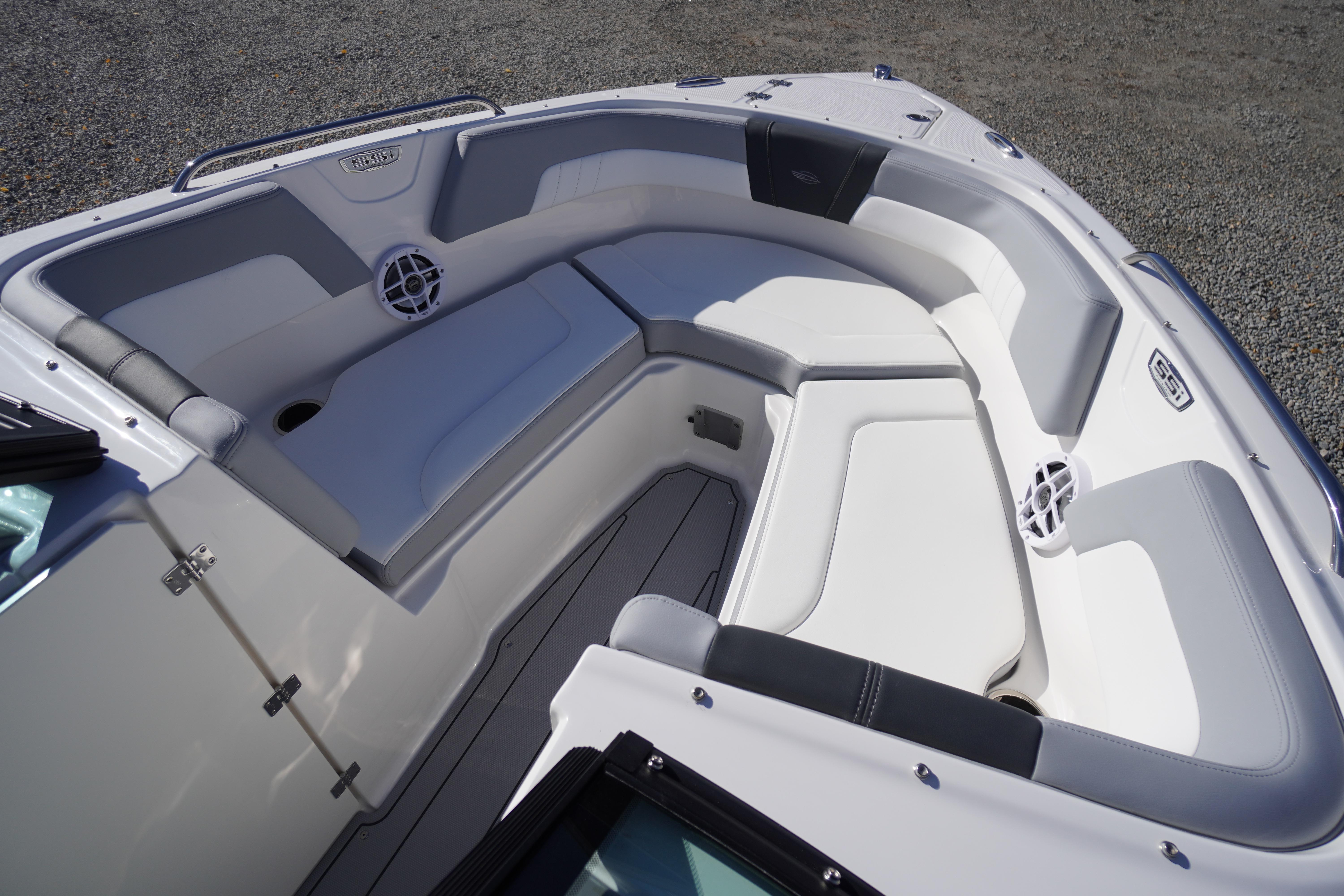 2026 Chaparral 23 SSi OB boat interior with spacious seating and modern design.
