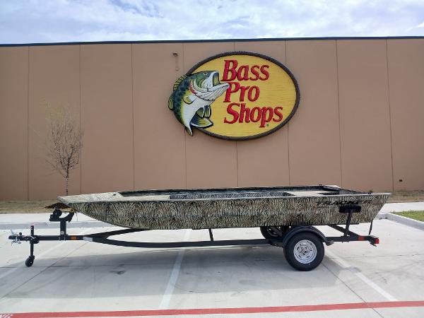 2025 Tracker GRIZZLY 1860 Utility boat on trailer at Bass Pro Shops.