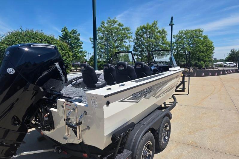 2026 Ranger VX1888 WT boat on trailer, outdoor setting, clear sky.