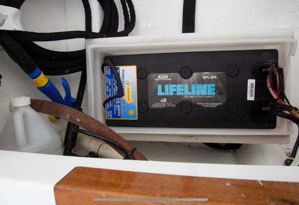 Lifeline battery in 1979 Chaparral 224 Fisherman boat compartment.