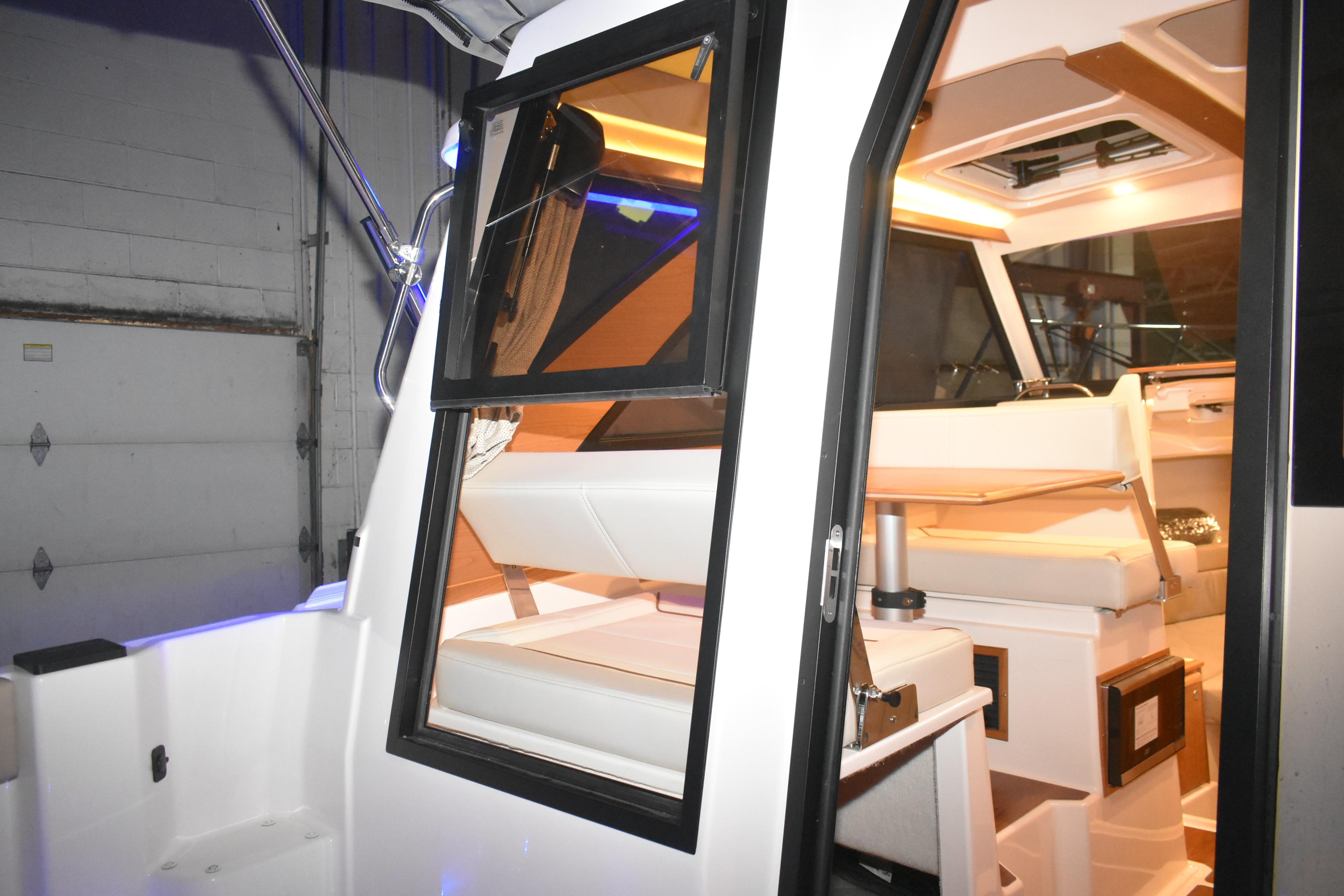 2026 Cutwater C-248 Coupe interior view with modern seating and lighting.