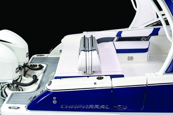 Manufacturer Provided Image: 2019 Chaparral 300 OSX boat with dual engines and luxurious seating.