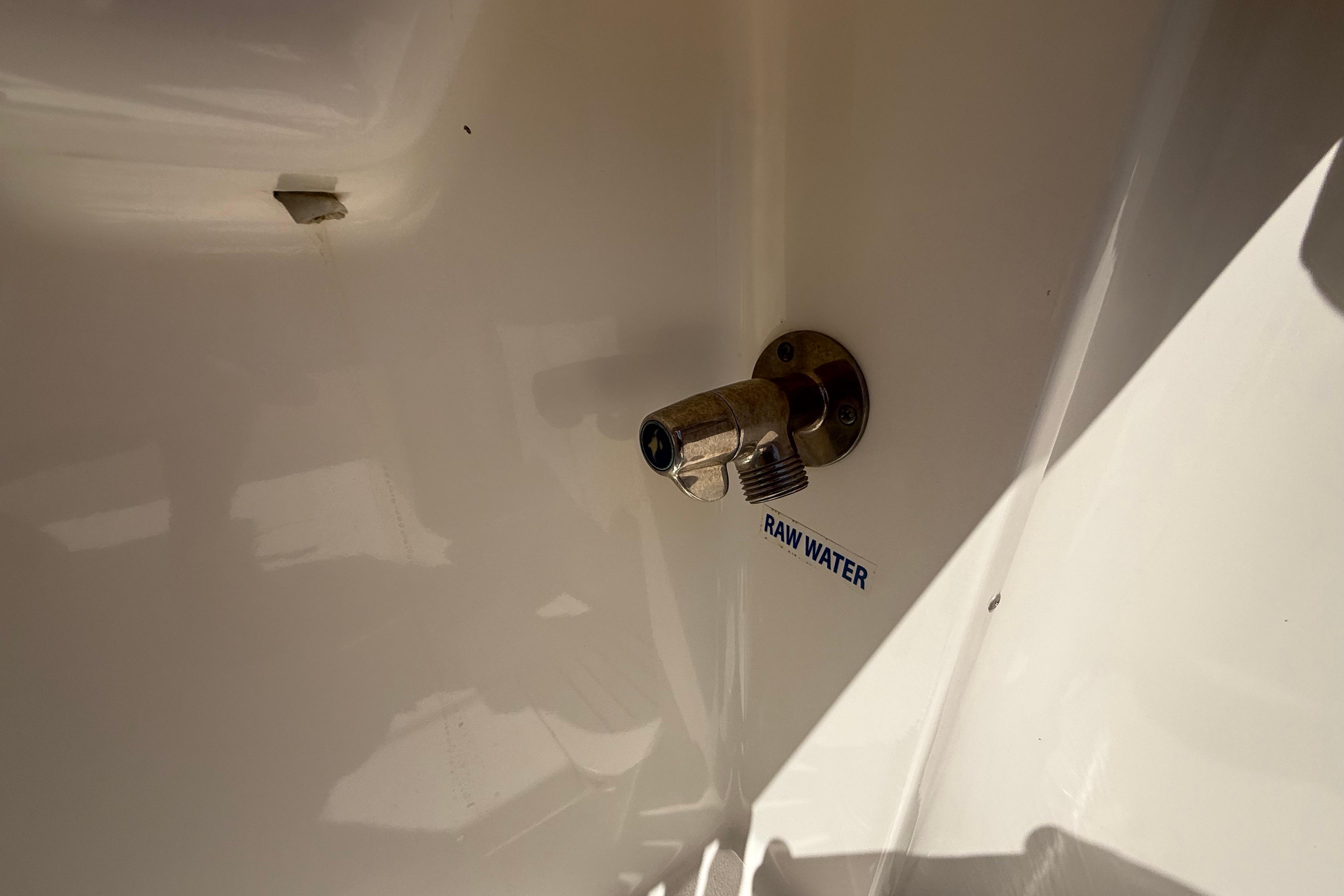 Raw water outlet on 2019 Key West Billistic 281 Center Console boat.
