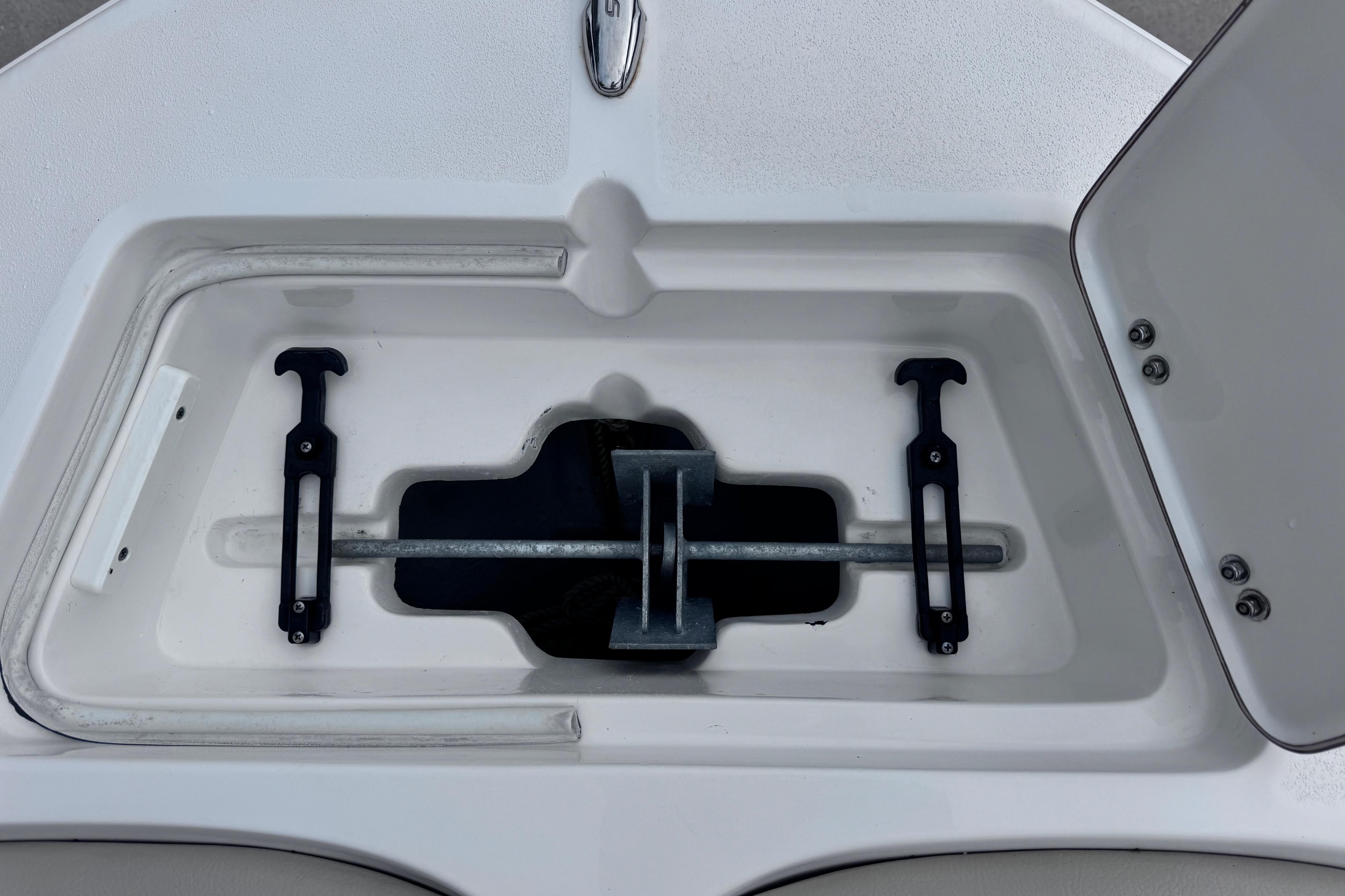 Anchor storage compartment on a 2018 Sea Fox 206 Commander boat.