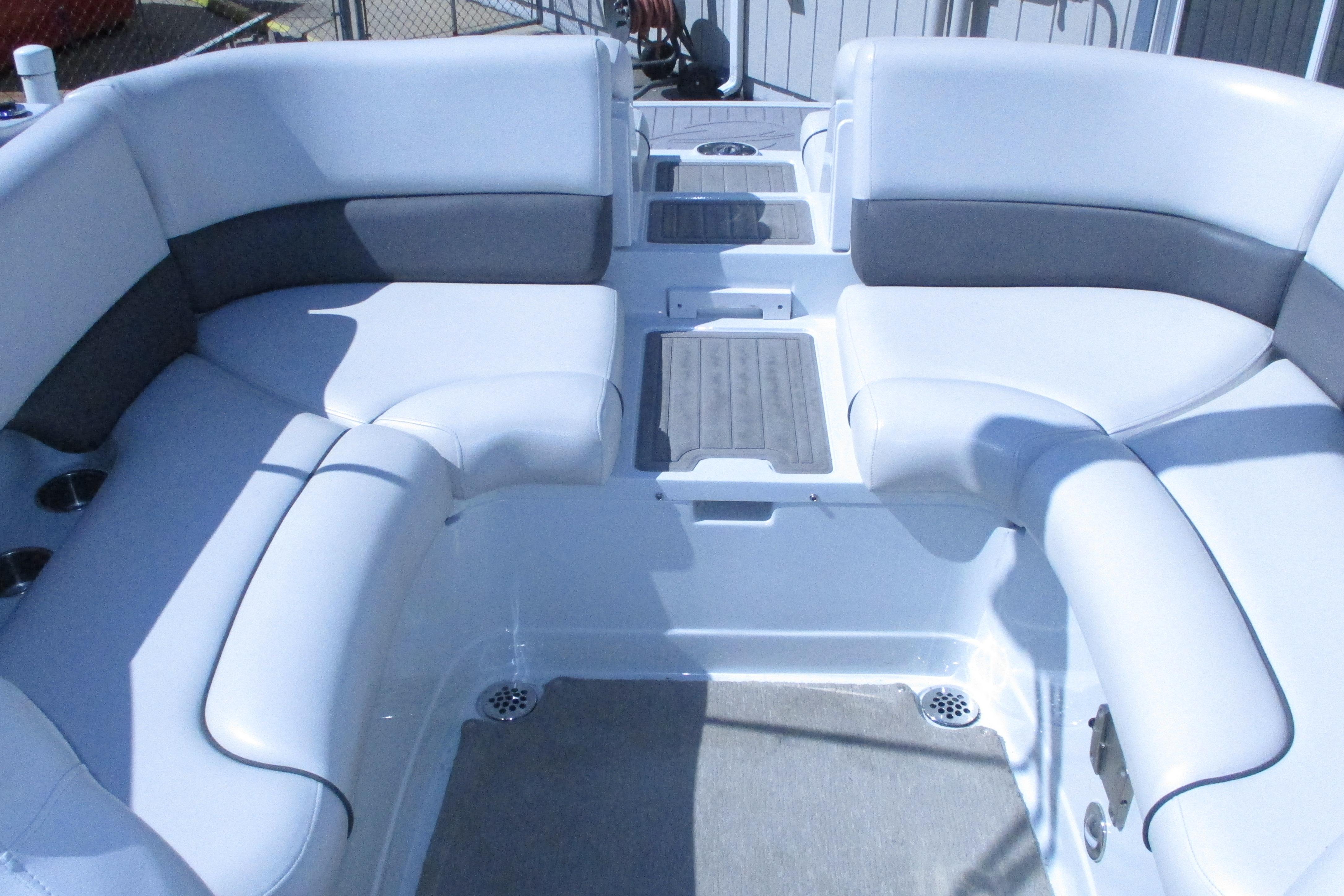 2017 Crownline 255 SS boat interior with spacious seating and modern design.