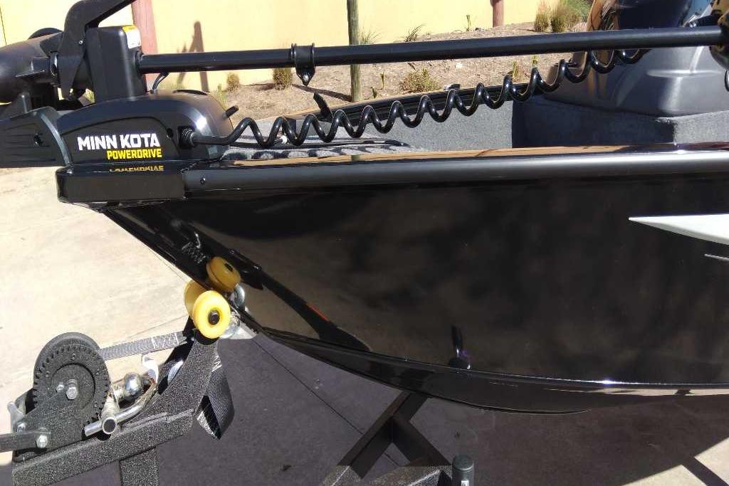 2026 Tracker Super Guide V-16 SC boat with Minn Kota PowerDrive motor.