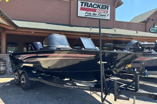 2026 Ranger VX1888 WT boat on trailer outside Tracker Boats dealership.