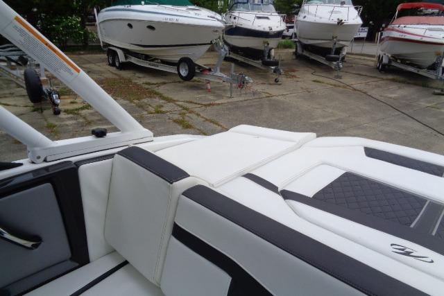 2019 Monterey 218SS Super Sport boat interior with other boats in the background.