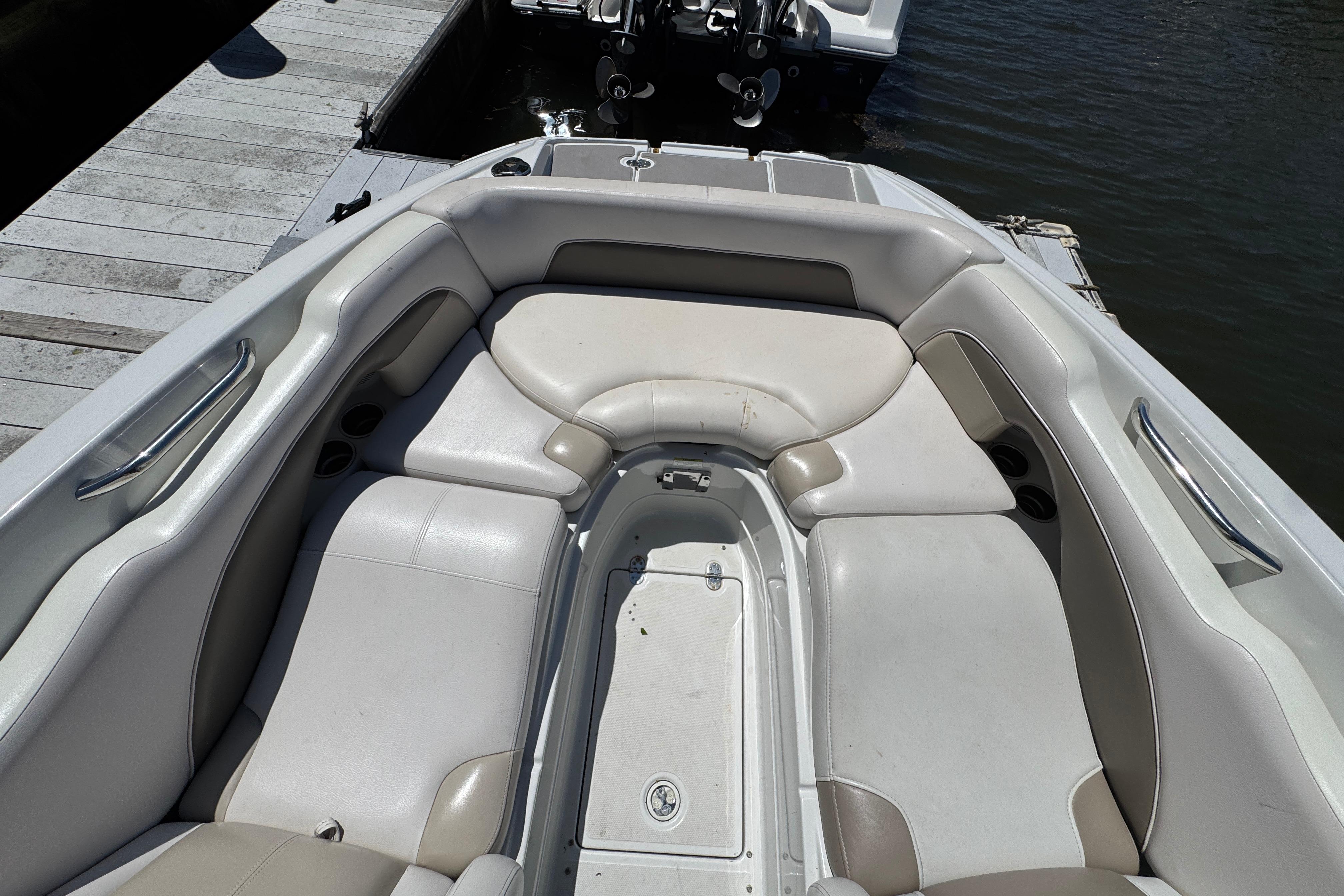 2013 Crownline Eclipse E6 XS boat interior with spacious seating and sleek design.