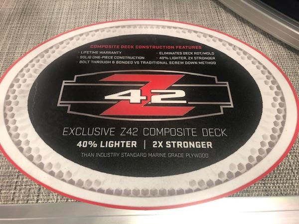Exclusive Z42 composite deck on 2023 South Bay 224RS LE 2.75, 40% lighter, 2x stronger.