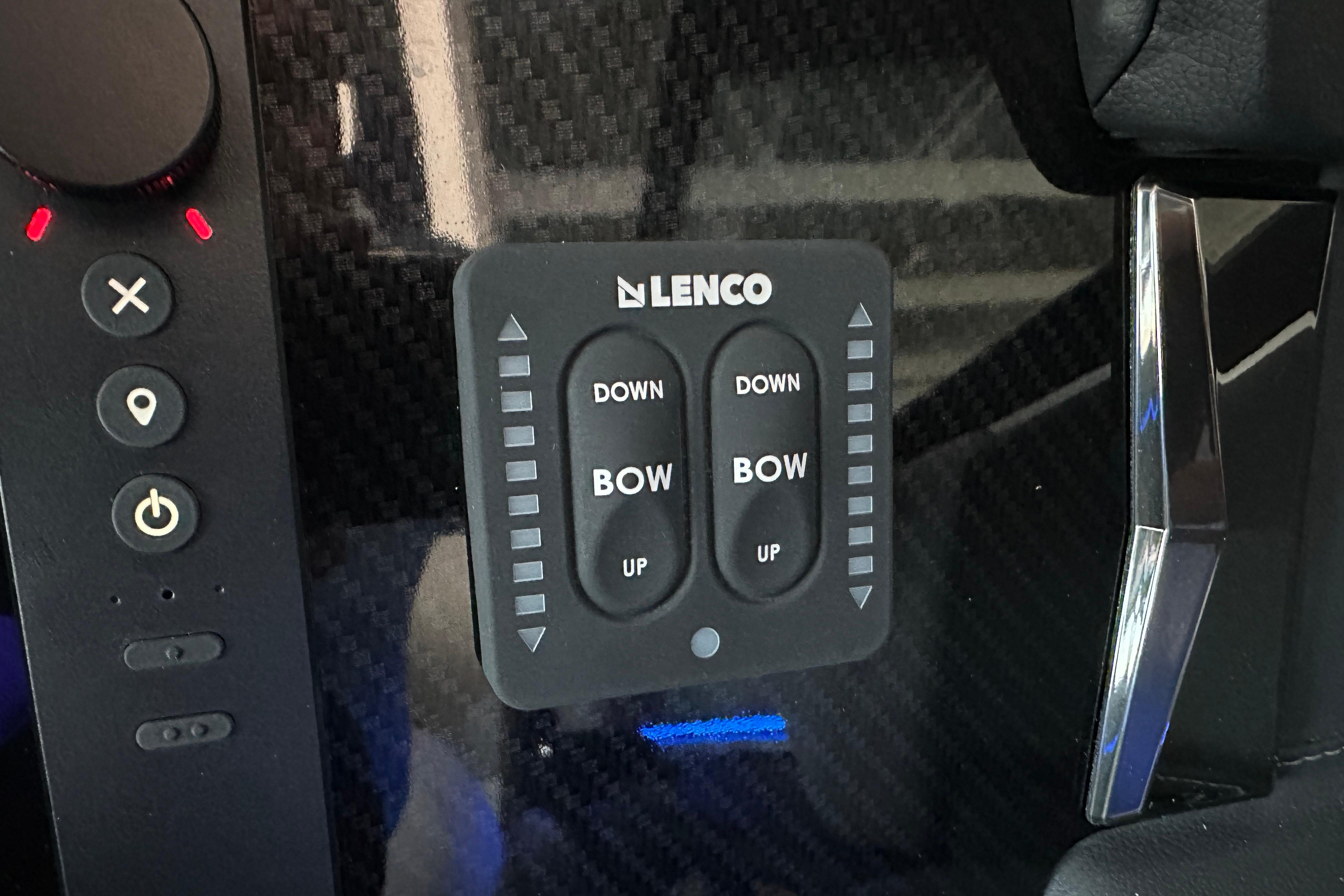 Lenco control panel in Chaparral SSX 8 boat, 2026 model.