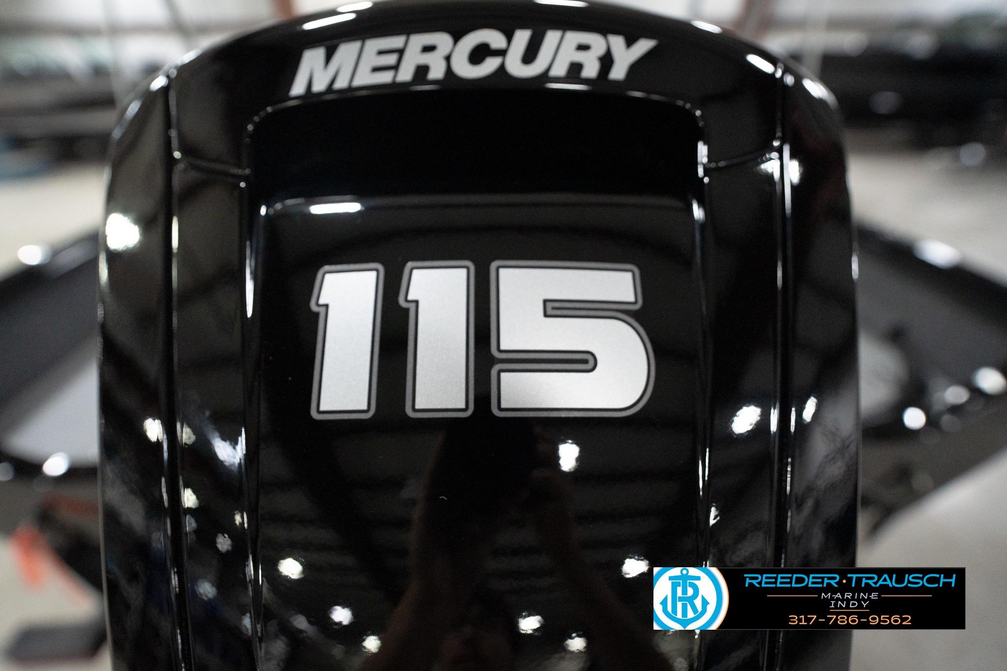 Mercury 115 outboard motor on 2026 Lund 1800 Explorer Sport boat.