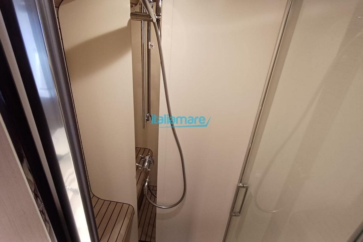 Shower area in 2025 Azimut Fly 60 yacht, featuring sleek design and modern fixtures.