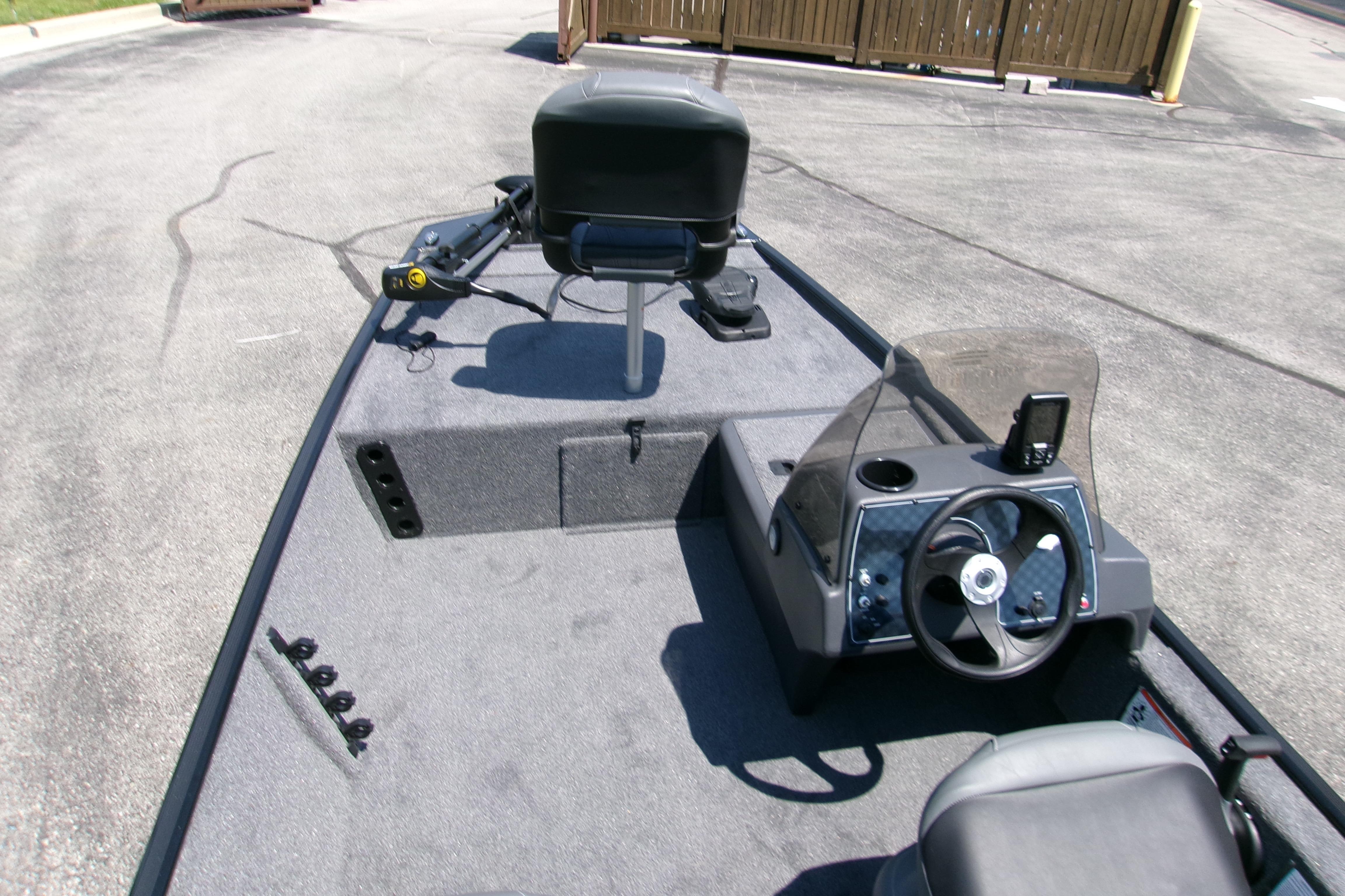 2026 Tracker Bass Tracker Classic XL boat interior with steering console and seating.