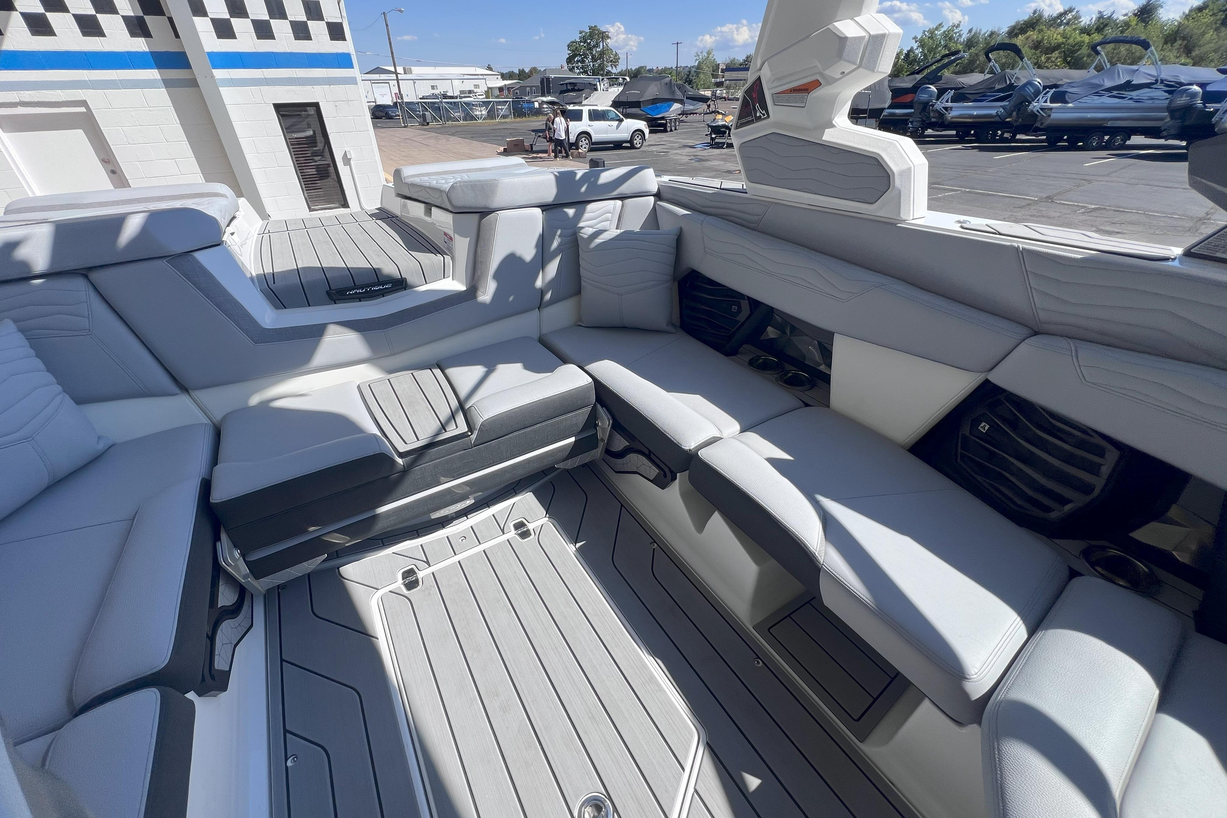 2025 Nautique Super Air Nautique G21 interior with luxurious seating and modern design.