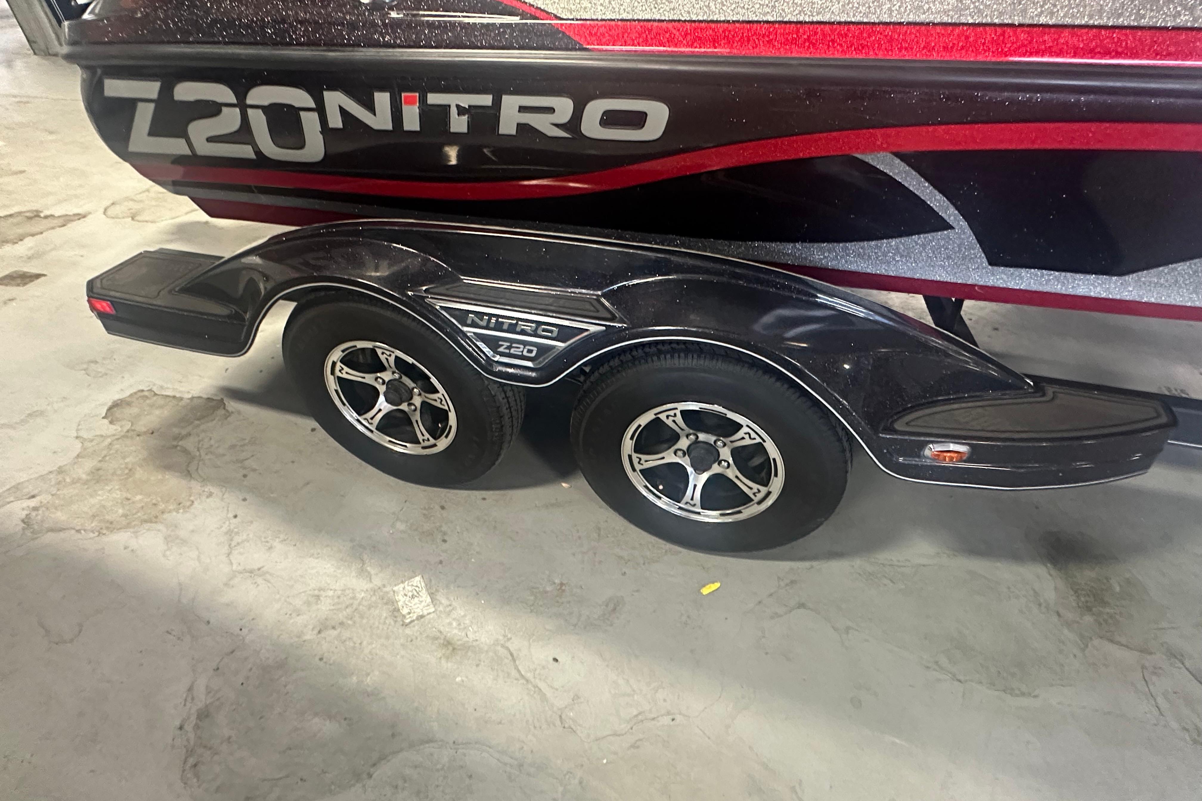 2022 Nitro Z20 Pro boat trailer with dual wheels and sleek design.