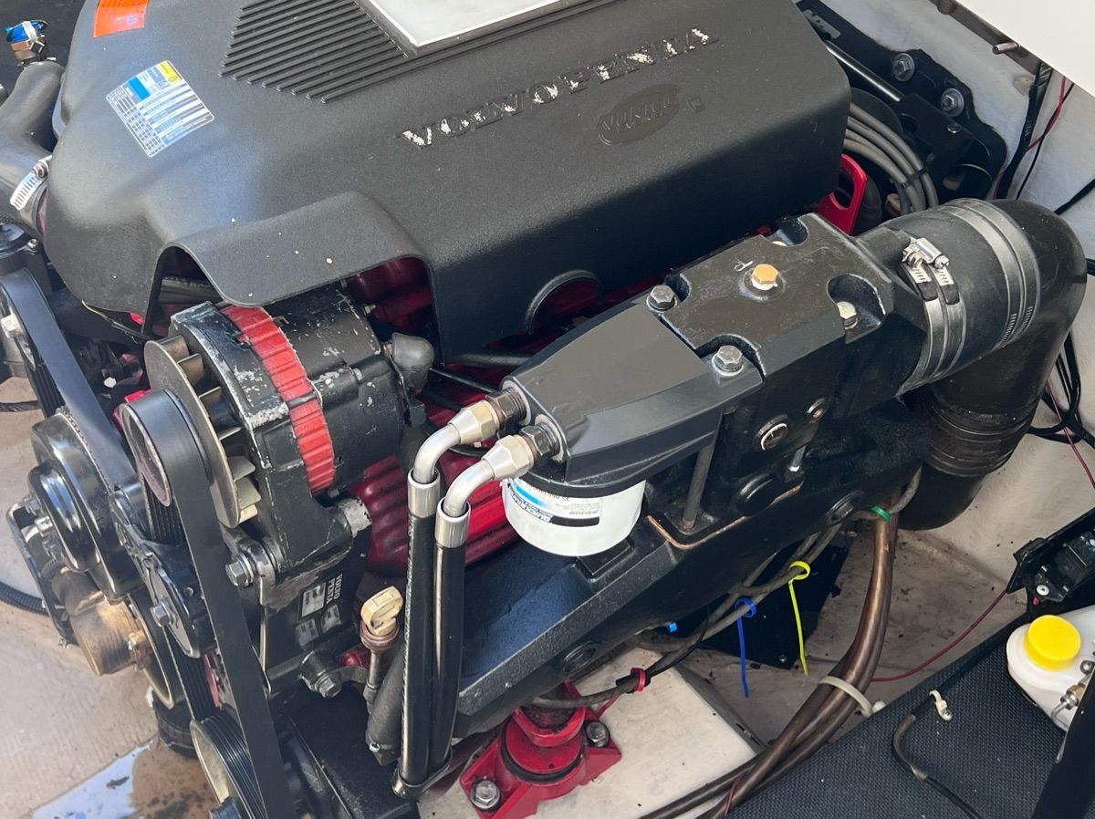 Volvo Penta engine in a 2003 Cobalt Colbalt 262 boat.