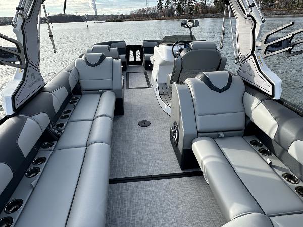 2025 Montara Surf Boss 2.0 25 boat interior with luxurious seating and modern design.
