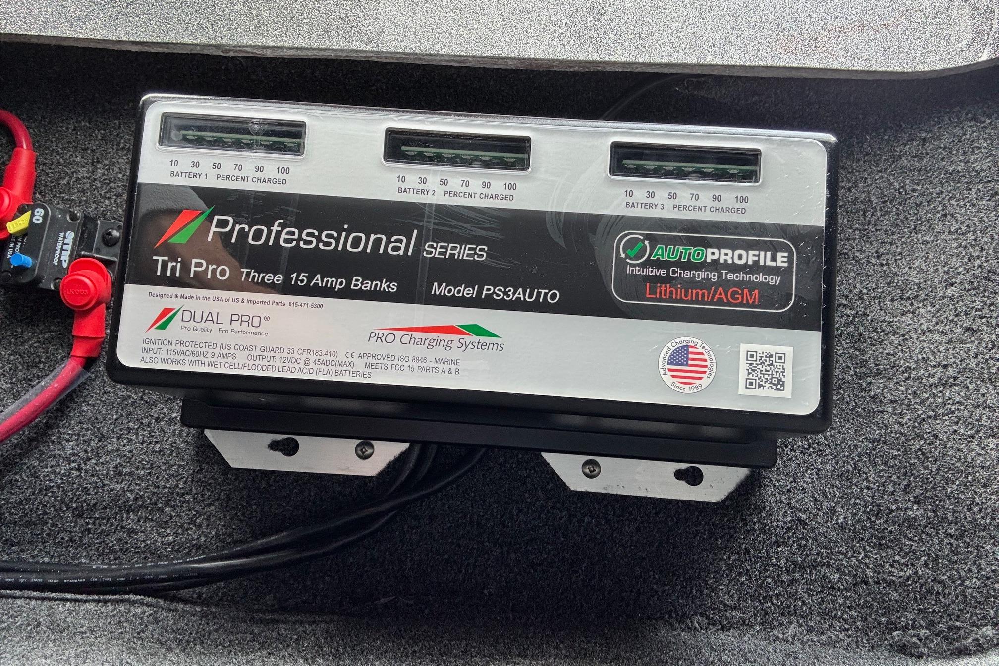 Professional Series Tri Pro charger in Ranger 1880MS A Pack, 2026 model, with intuitive charging technology.