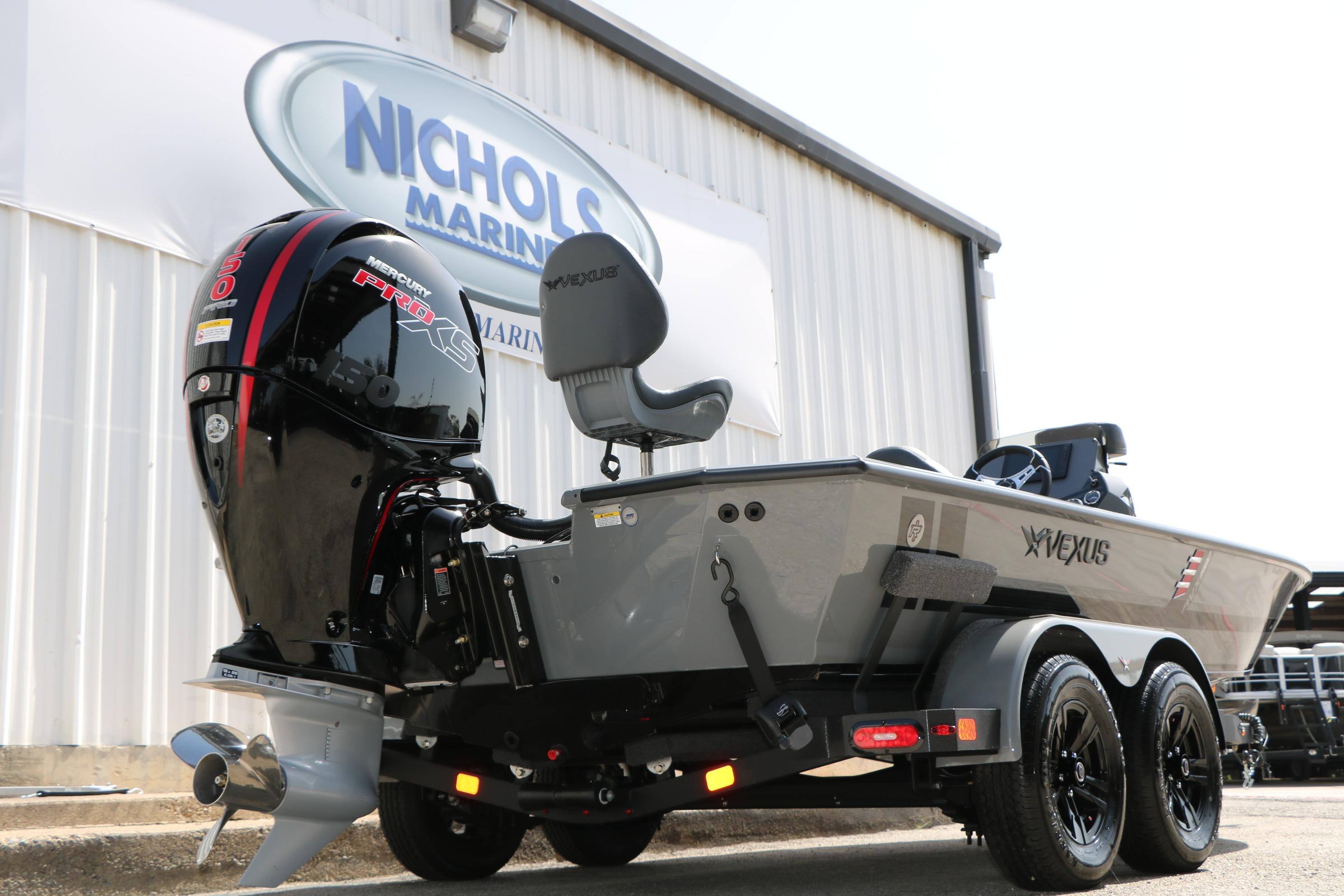 2026 Vexus AVX1980 boat with Mercury Pro XS engine at Nichols Marine dealership.
