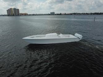 Sparks 46 boat cruising on open water, 2025 model.