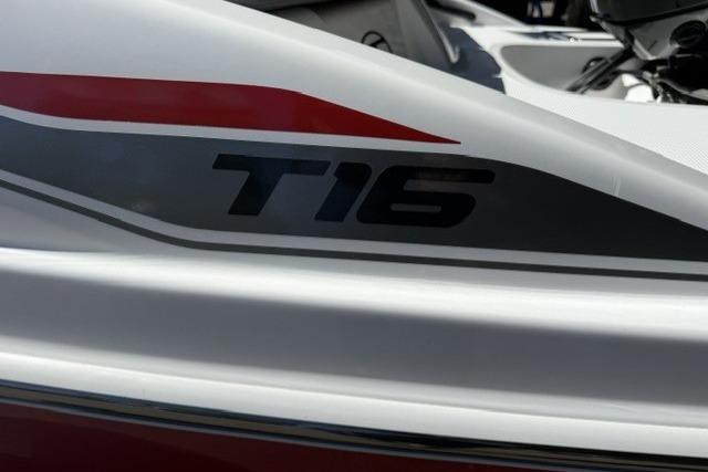 2026 Tahoe T16 boat with sleek design and modern graphics.