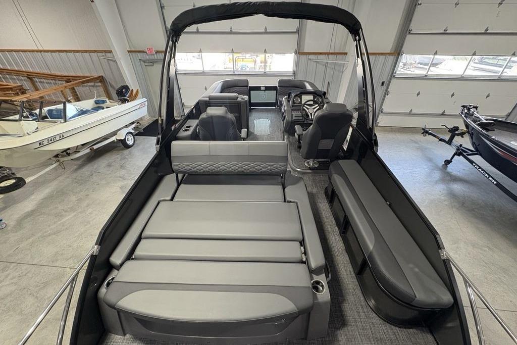 2026 Godfrey Monaco 235 SFLC iMPACT 2.0 pontoon boat interior with luxurious seating.