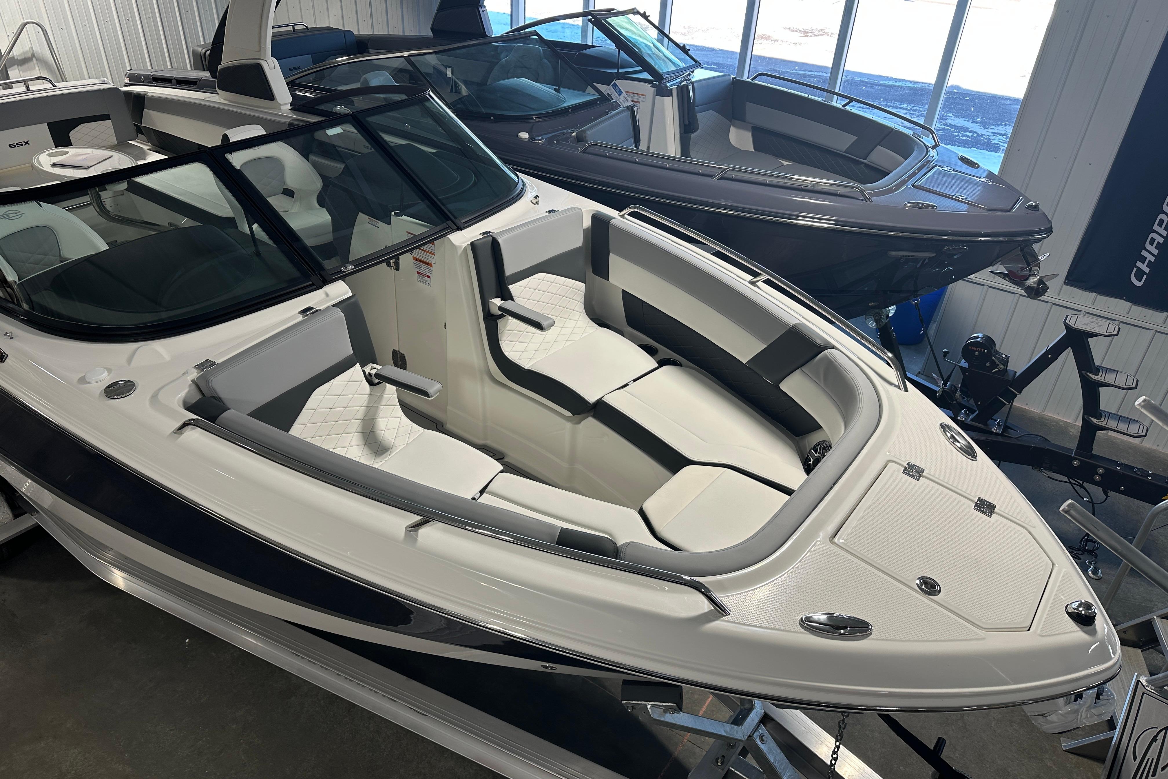 2026 Chaparral SSX 8 boat in showroom.