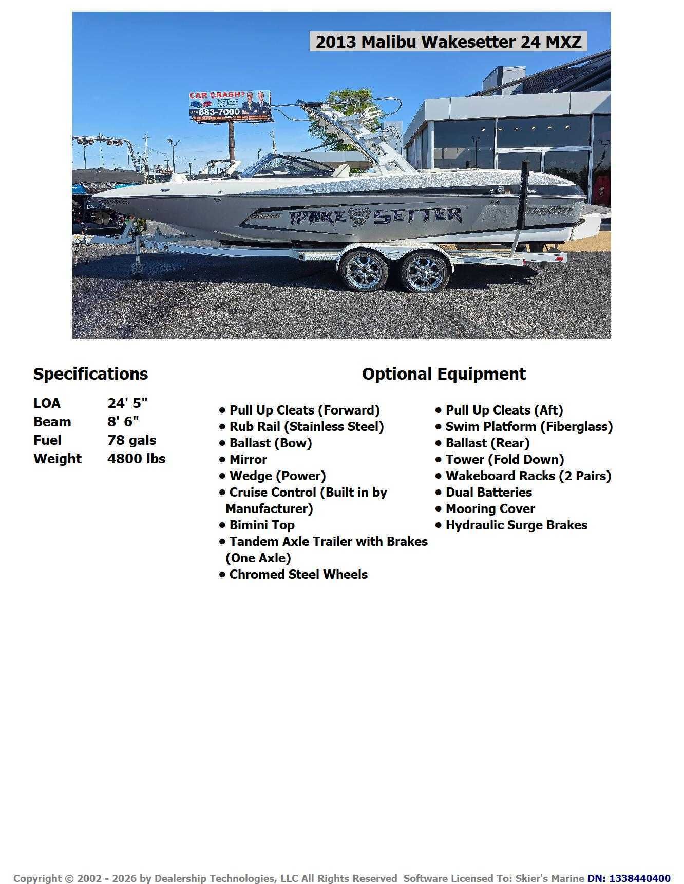 2013 Malibu Wakesetter 24 MXZ - 2