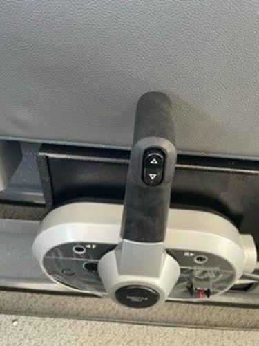 Control lever of 2025 Spartan 2600 Olympia, featuring ergonomic design and intuitive buttons.