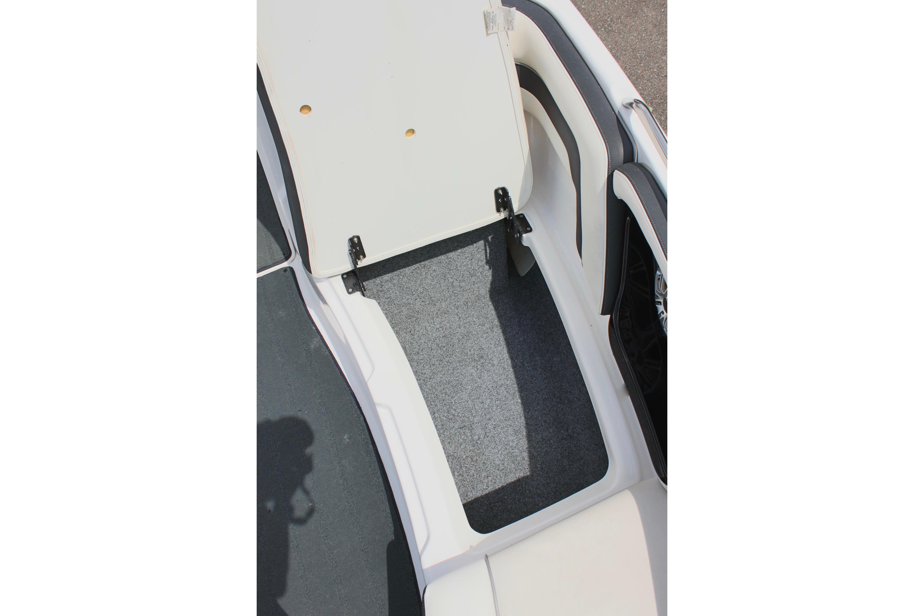 Open storage compartment in 2016 Yamaha Boats 242 Limited S.