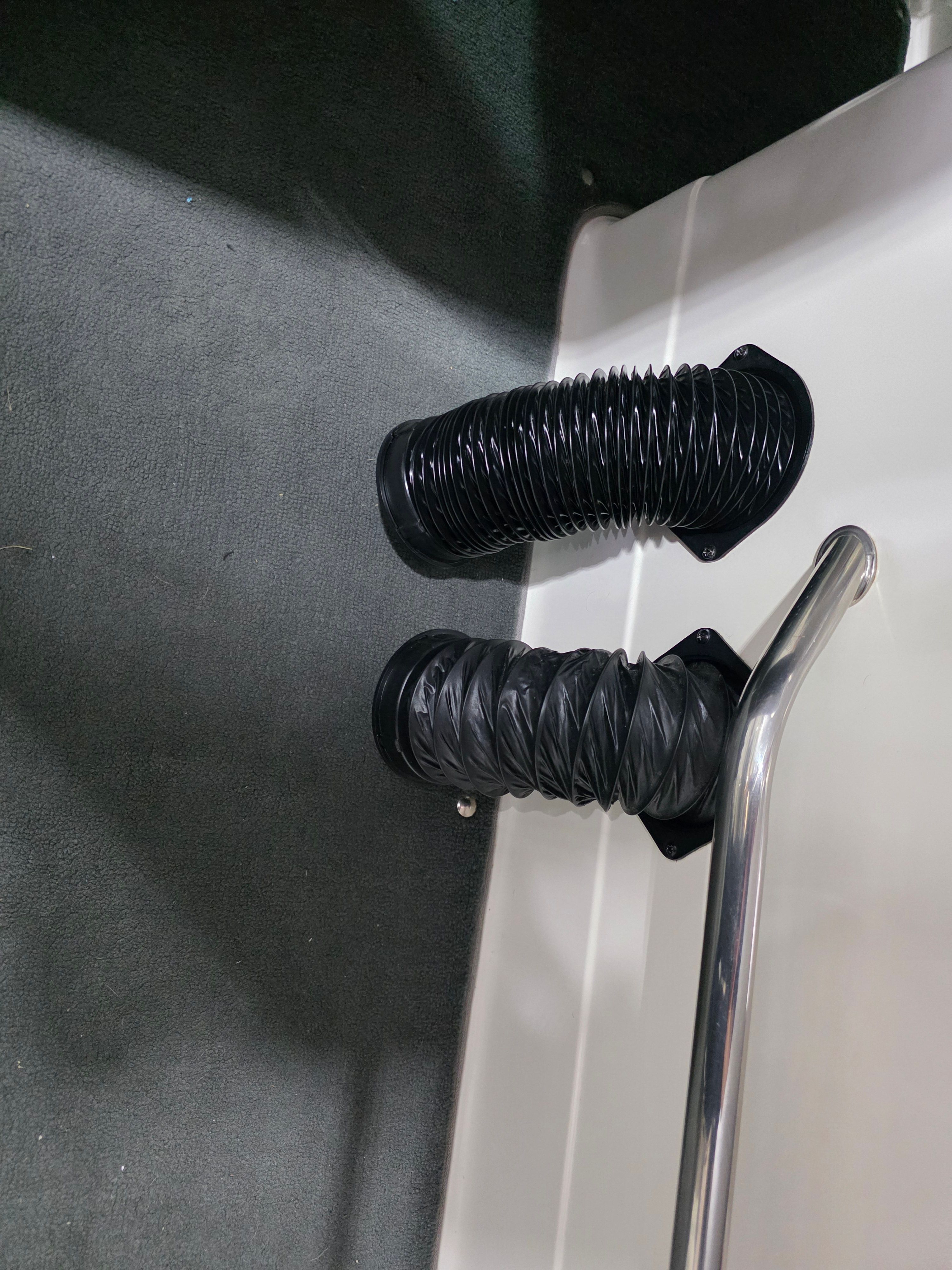 Air ducts and handle in 2007 MasterCraft X-15 boat.