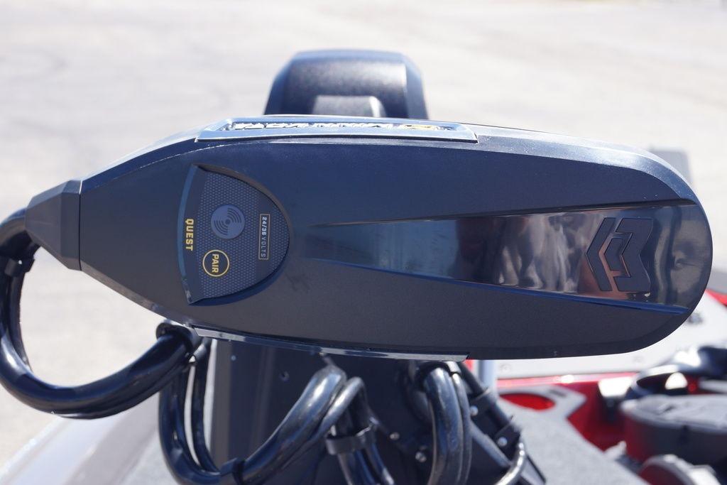 Close-up of 2026 Skeeter ZXE21 boat control panel with pairing feature.