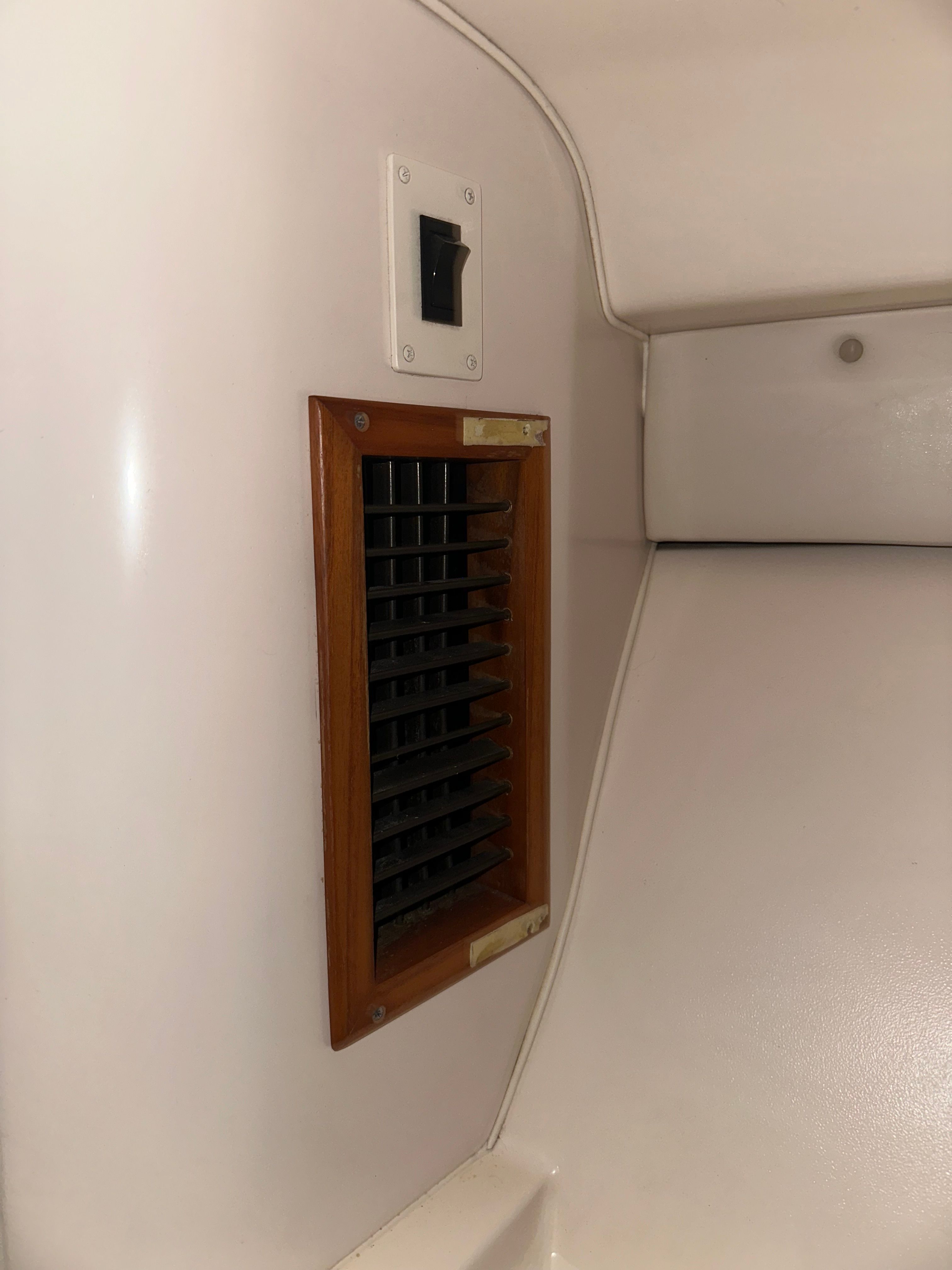 Vent in the cabin of a 2003 Grady-White Express 330.