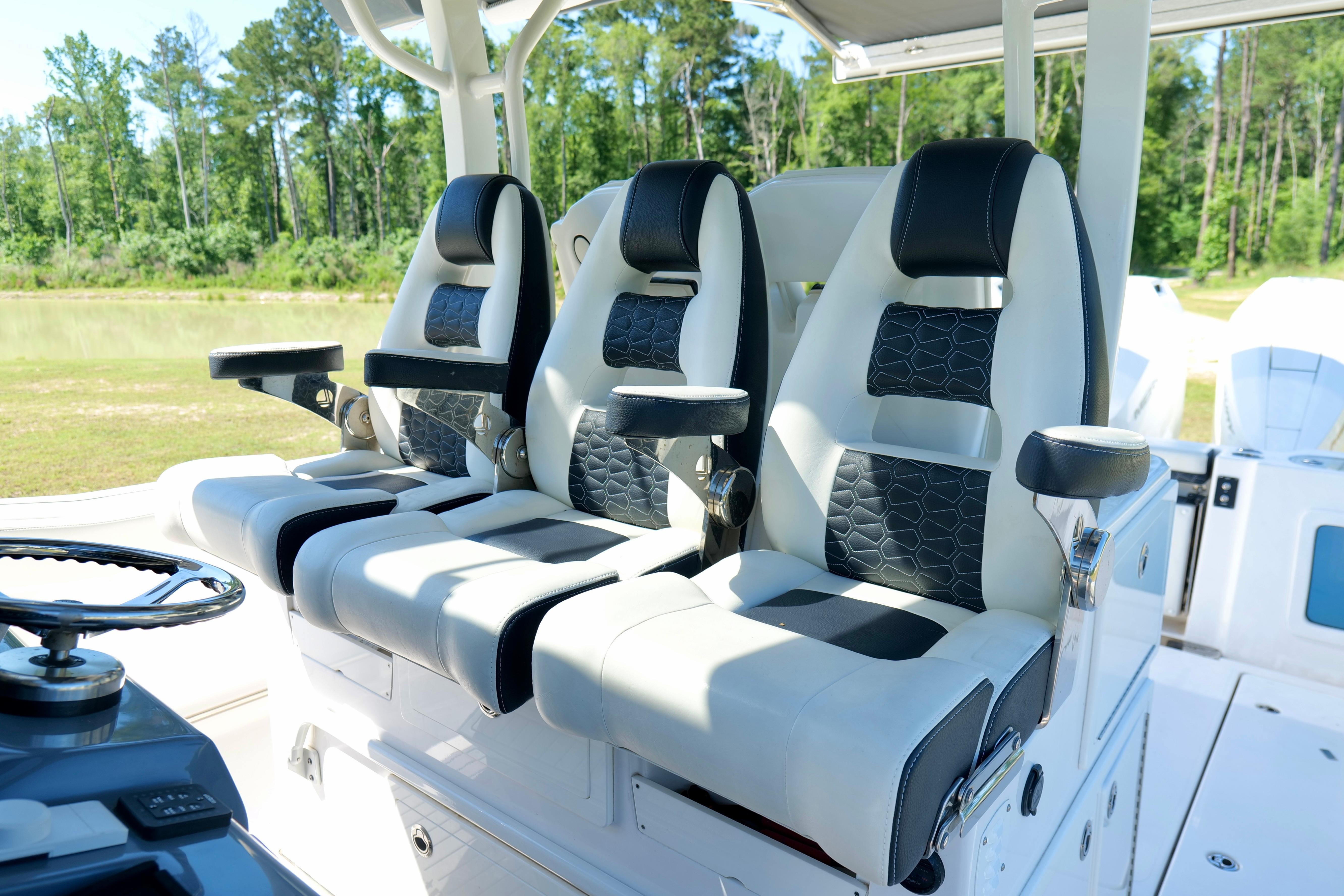 2024 Tidewater 380 CC Adventure boat seats with luxurious design and modern features.