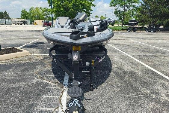 2026 Nitro Z19 XL boat on trailer in parking lot, sunny day.