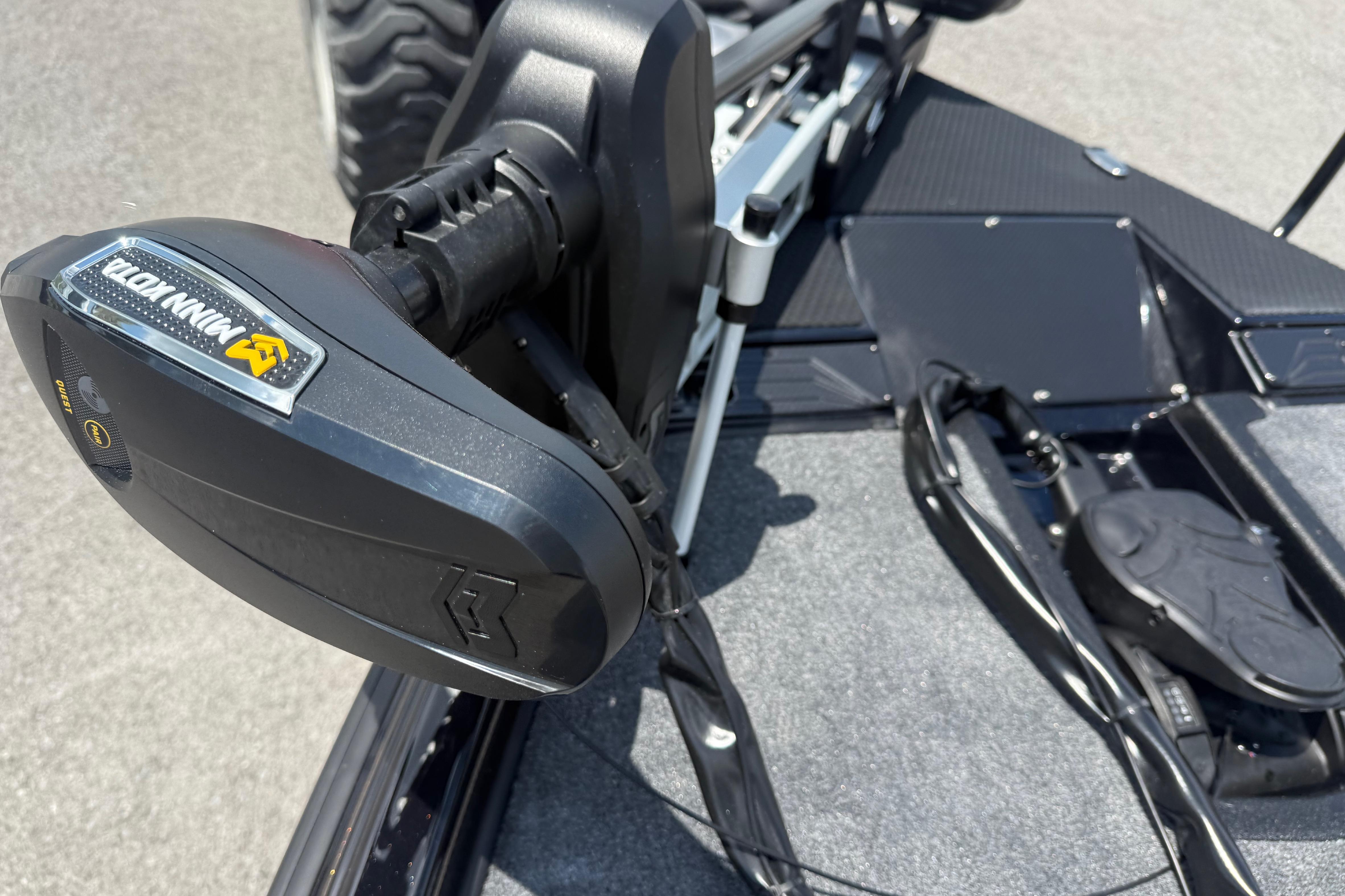 Close-up of a Minn Kota trolling motor on a 2027 Phoenix 721 ZXL boat.