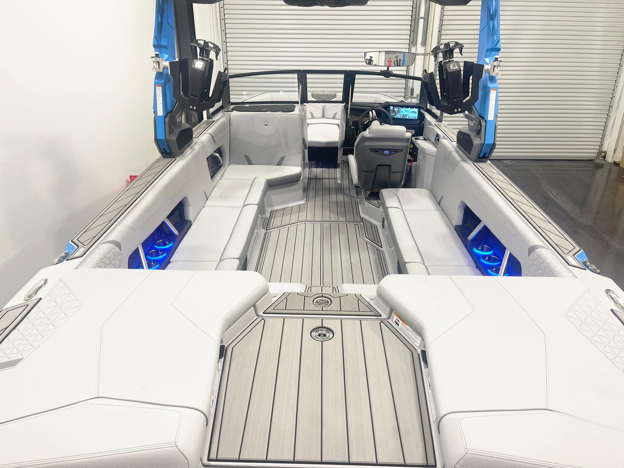 2025 Nautique Super Air Nautique GS24 interior with sleek seating and modern dashboard.