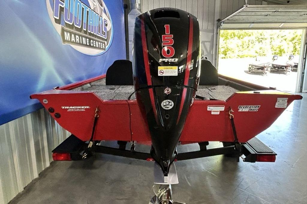 2026 Tracker Pro Team 195 boat with 150 Pro motor at Foothill Marine Center.