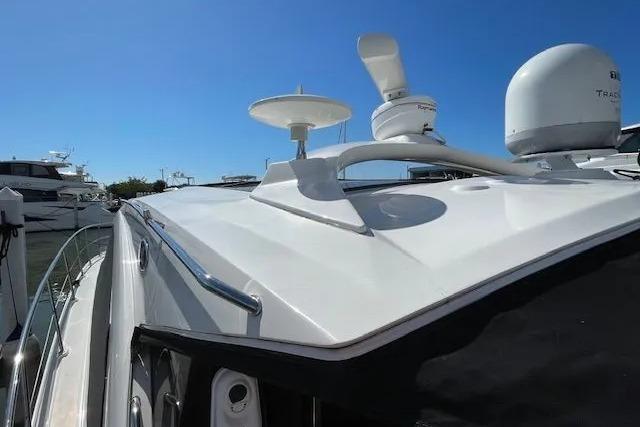 2016 Sea Ray Sundancer 510 yacht with radar and satellite equipment on deck.